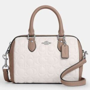 Mini Rowan Crossbody Bag In Blocked Signature Leather